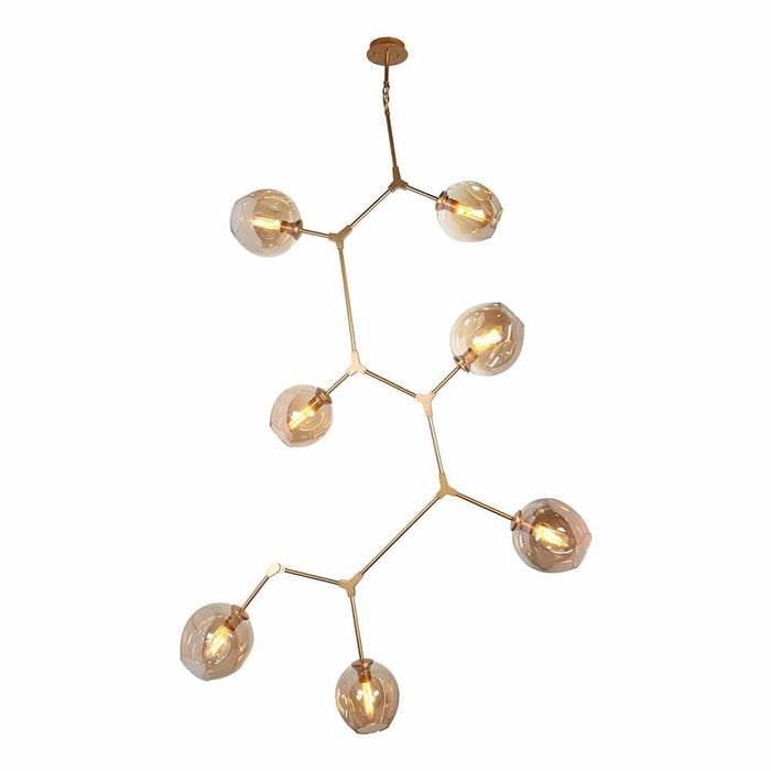 elevenpast Gold Molecule Chandelier 7 Light Vertical Black | Gold GO-KLCH170-7/B