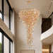 elevenpast Chandelier Grand Cascade Crystal Leaf Chandelier – Champagne | Black