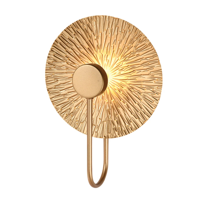 elevenpast Wall Light Round Leaf Disc LED Wall Light – Gold | White