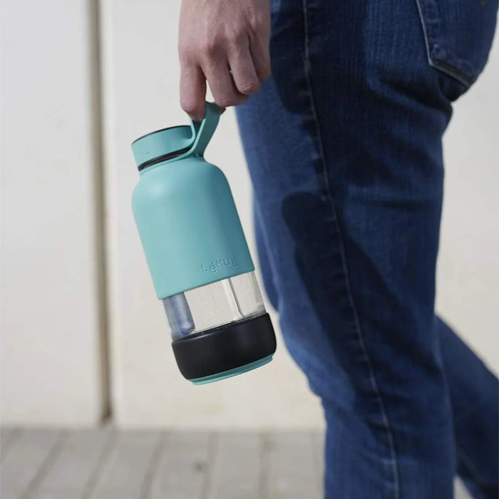 elevenpast drinking bottle Lékué To Go Glass Drinking Bottle, 600ml - Turquoise | Coral