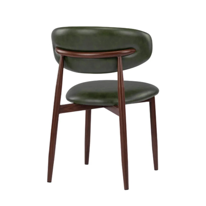 elevenpast Chairs Lucien Dining Chair - Fabric with Metal Wallnut Legs