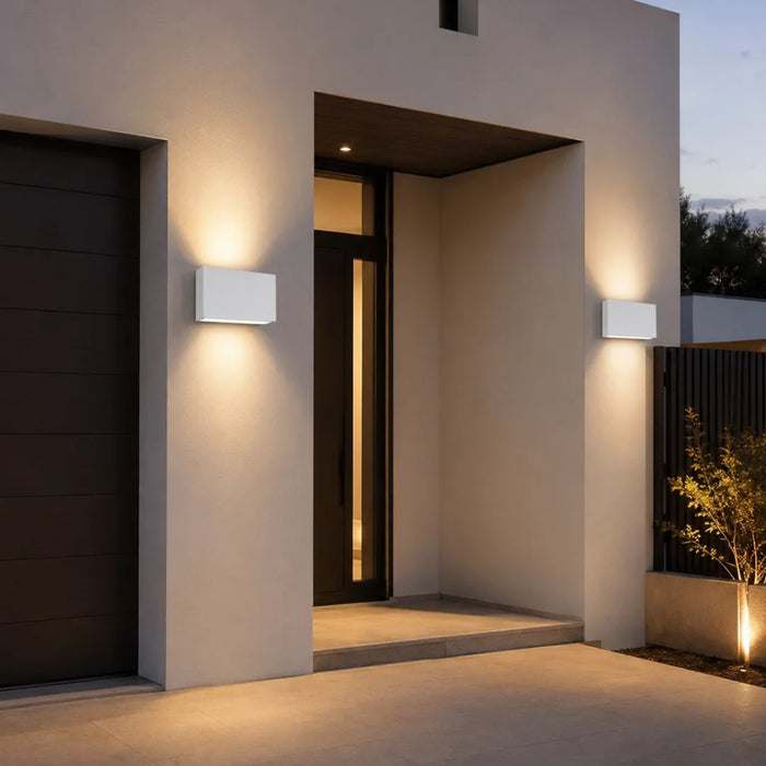 elevenpast Wall Light Modern Outdoor Up and Down LED Wall Light – Matt Black | Matt White