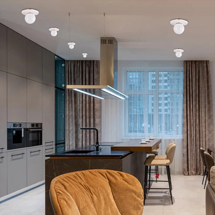 elevenpast Ceiling Light Pascal Marble Ceiling Light White | Black | Green