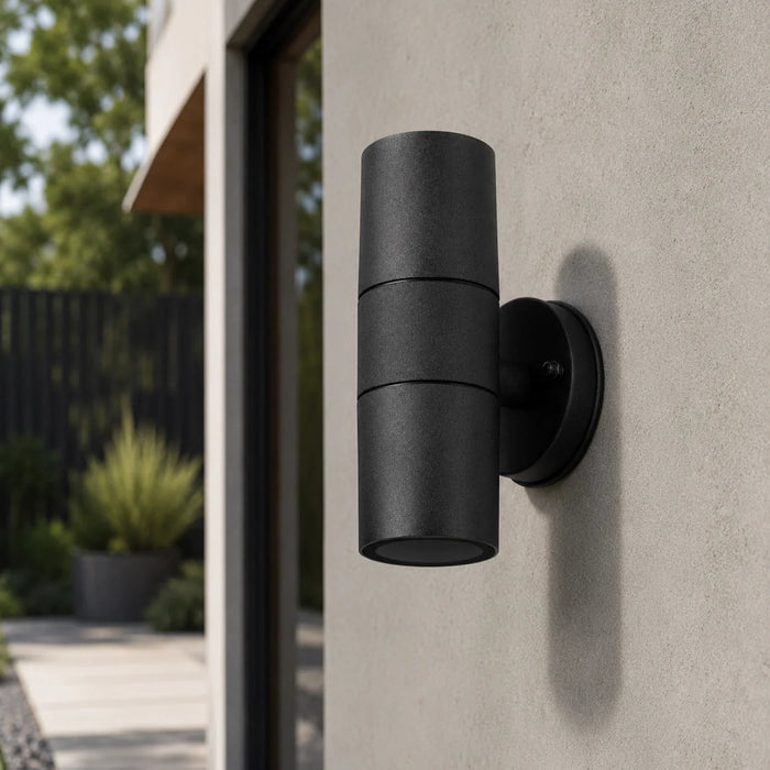 elevenpast Wall Light Ellies Ash Series AC Dual Beam Outdoor Wall Light - GU10 Base White | Black
