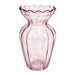 Glass Vase – Dusty Pink Scalloped Rim 