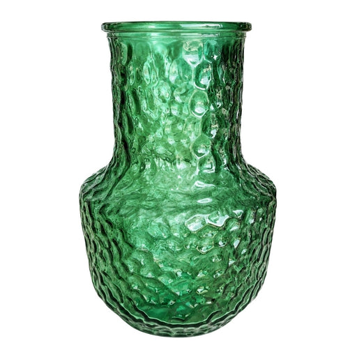 elevenpast glass vase Emerald Green Textured Glass Vasem - Emerald Green | Brown GVX287A