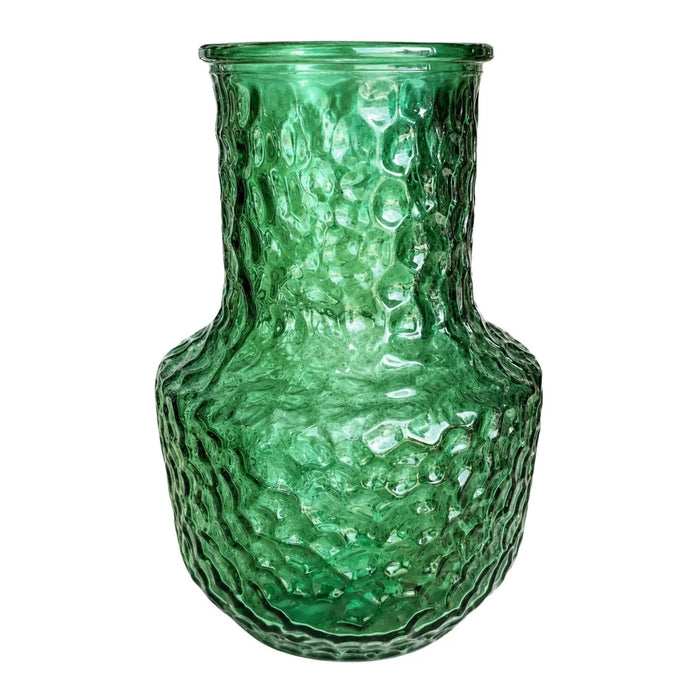 elevenpast glass vase Emerald Green Textured Glass Vasem - Emerald Green | Brown GVX287A