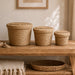 Round Woven Storage Basket Set of 3 with Lids 
