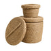Round Woven Storage Basket Set of 3 with Lids 