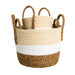 elevenpast woven basket set Woven Storage Basket Set (Set of 3) – Natural, White and Brown GY101