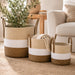 elevenpast woven basket set Woven Storage Basket Set (Set of 3) – Natural, White and Brown GY101