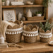 Woven Basket Set of 3 - Scalloped Edge and Tassel Trim 