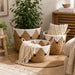 Woven Basket Set of 3 - Natural and White Macramé Detail 