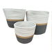 elevenpast woven basket set Woven Storage Basket Set of 3– White, Grey and Natural GY2521