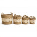 elevenpast woven basket set Woven Baskets (Set of 4) - Brown And White Spiral Detail GY401