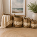 elevenpast woven basket set Woven Baskets (Set of 4) - Brown And White Spiral Detail GY401