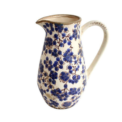 elevenpast Decor Blue Flowers Tall Ceramic Jug H1082082