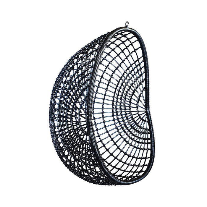 elevenpast Chairs Black Hanging Pod Chair - Synthetic Rattan HANGINGPODCHAIRBLACK