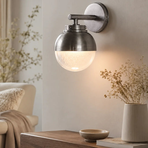 elevenpast Wall Light Haven Metal and Glass Wall Light – Antique Brass | Antique Silver
