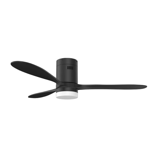 elevenpast Ceiling Fan Black Hugger Wooden 3-Blade Ceiling Fan with LED Light Kit – White | Black HUGB31320REMLED 6009210047458