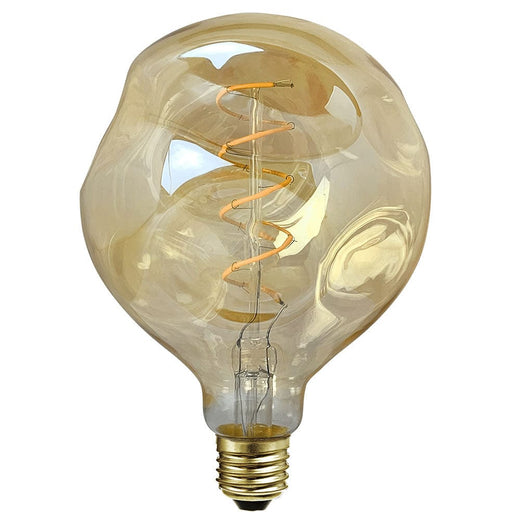 elevenpast Lighting Amber G125 Wonky Light Bulb E27 - LED Smoke or Amber HX-G125-4W/AB