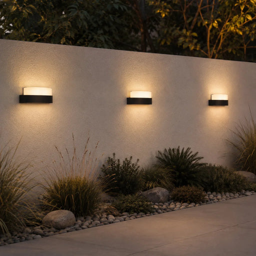 elevenpast Wall Light Black Oval LED Outdoor Wall Light with Frosted PC Shade I-LED-56/1