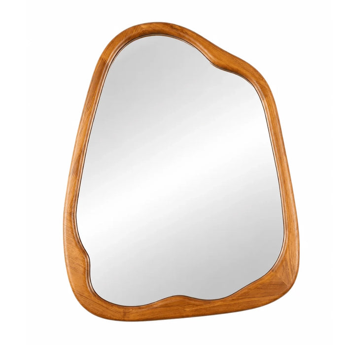Irregular Walnut Pear Wood Wall Mirror - 2 Sizes