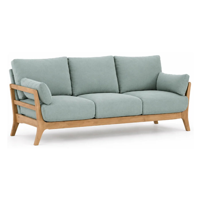elevenpast sofa Sage Green Fabric 2.5 Seater Sofa with Rubberwood Frame IT3623AC-GRN