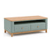elevenpast Coffee Table Sage Green Fabric Coffee Table with Rubberwood Top IT806CT-GRN