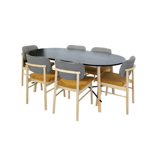 elevenpast Malibu 7 Piece Dining Table with Chairs IVT-3313+IVC-1309(6)