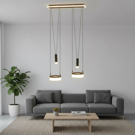 elevenpast pendant light Pullcore Vertical Twin LED Pulley Pendant Light - Black J-K-LED-2530/2