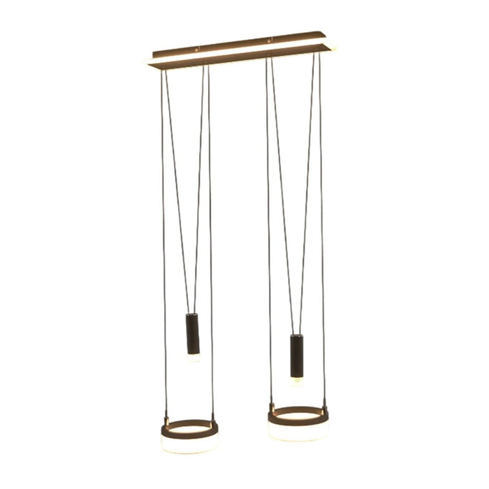 elevenpast pendant light Pullcore Vertical Twin LED Pulley Pendant Light - Black J-K-LED-2530/2