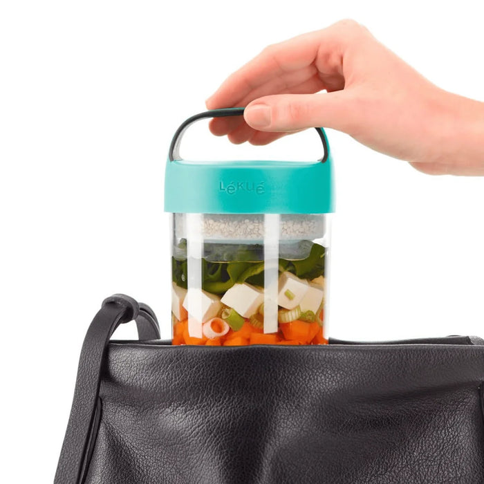 elevenpast food containers Lékué Jar To Go 600ml - Turquoise | Coral