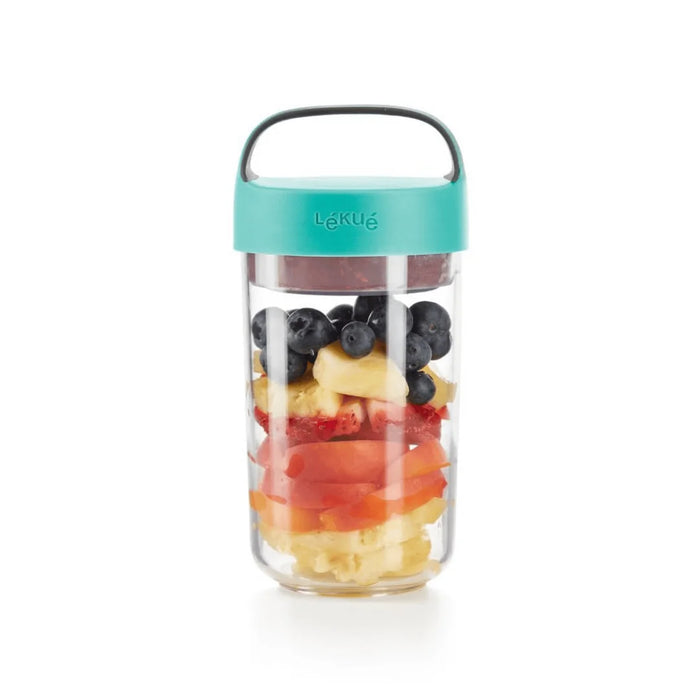 elevenpast food containers Lékué Jar To Go 600ml - Turquoise | Coral