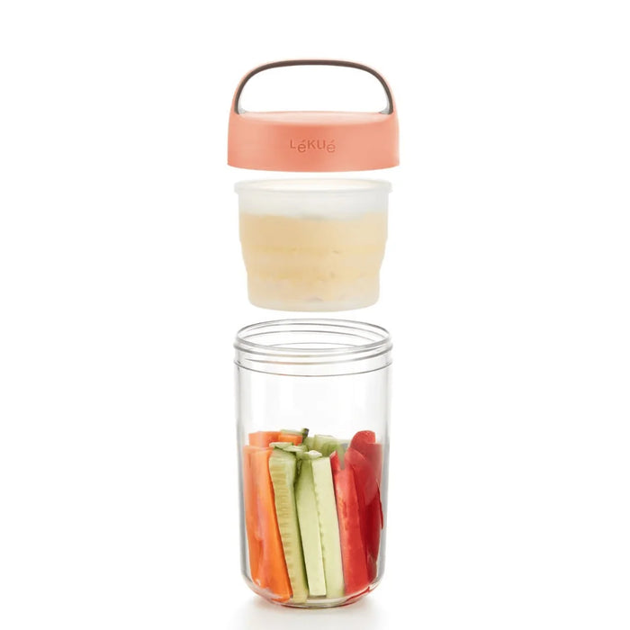 elevenpast food containers Lékué Jar To Go 600ml - Turquoise | Coral