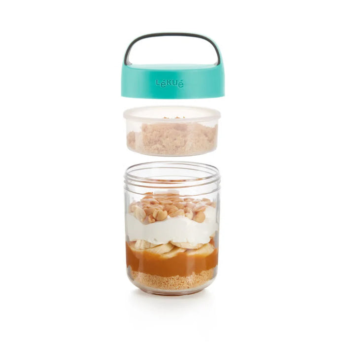 elevenpast food containers Lékué Jar To Go 400ml - Turquoise | Coral