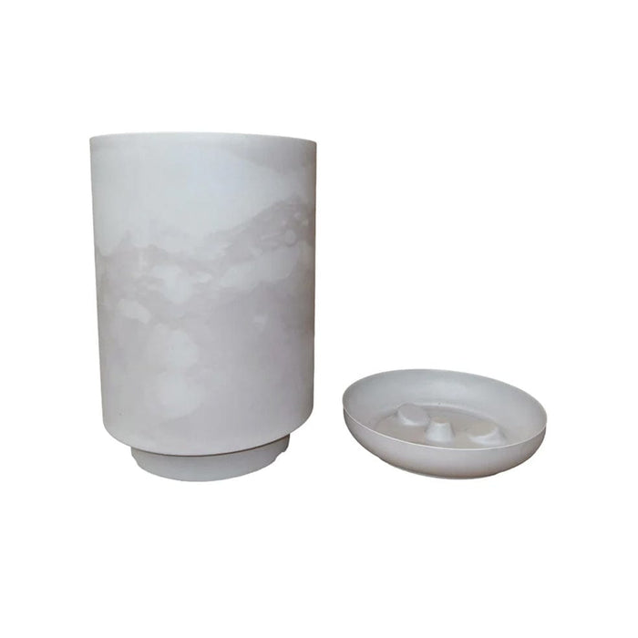 elevenpast Pots & Planters Large Match Cylinder Japi Planter with Saucer Grey JCMC57CQ