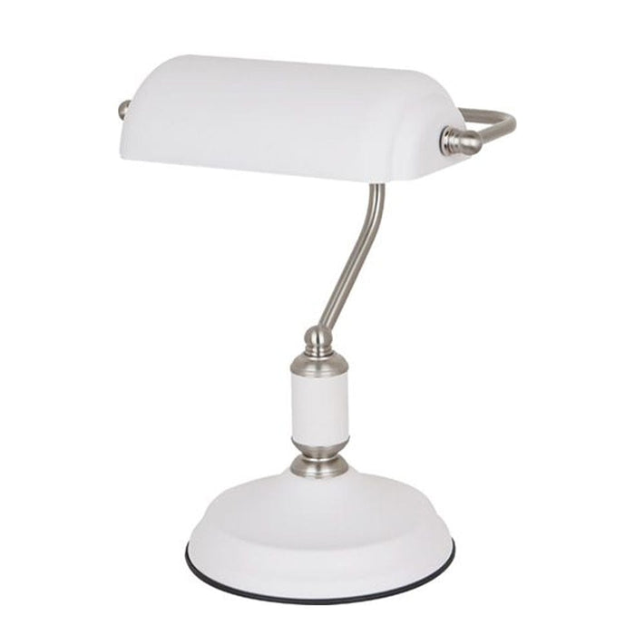 elevenpast table lamp White Satin Nickel Emmero Bankers Table Lamp Grey | Green | White JF0004WH 6009506495178