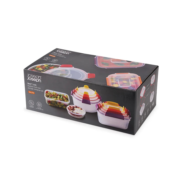 Joseph Joseph food containers Nest™ Lock 8-Piece Multicolour Mixed Food Container Set JJN1000013/2