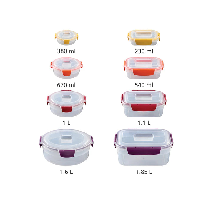 Joseph Joseph food containers Nest™ Lock 8-Piece Multicolour Mixed Food Container Set JJN1000013/2