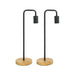 elevenpast Table Lamp Black and Wood Minimalist Desk Lamp – Set of 2 JJR-0801