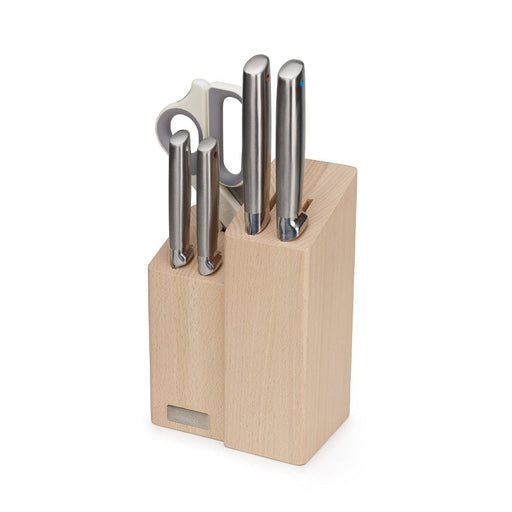 Joseph Joseph Elevate™ Fusion 5-piece Knife & Scissor Set with Beechwood Block JJT10577/2
