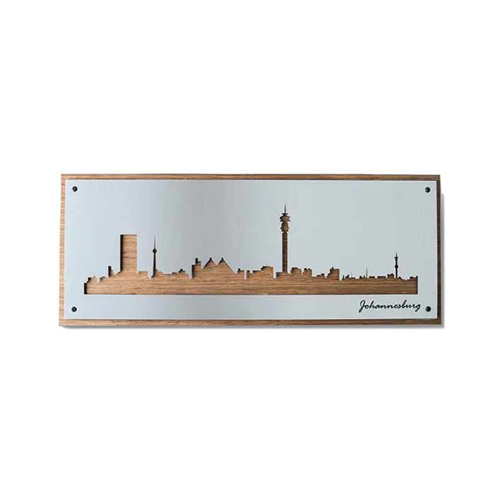 elevenpast Wall Art Johannesburg Skyline Aluminium and Wood Wall Art JOHANNESBURGSKYLINEBA