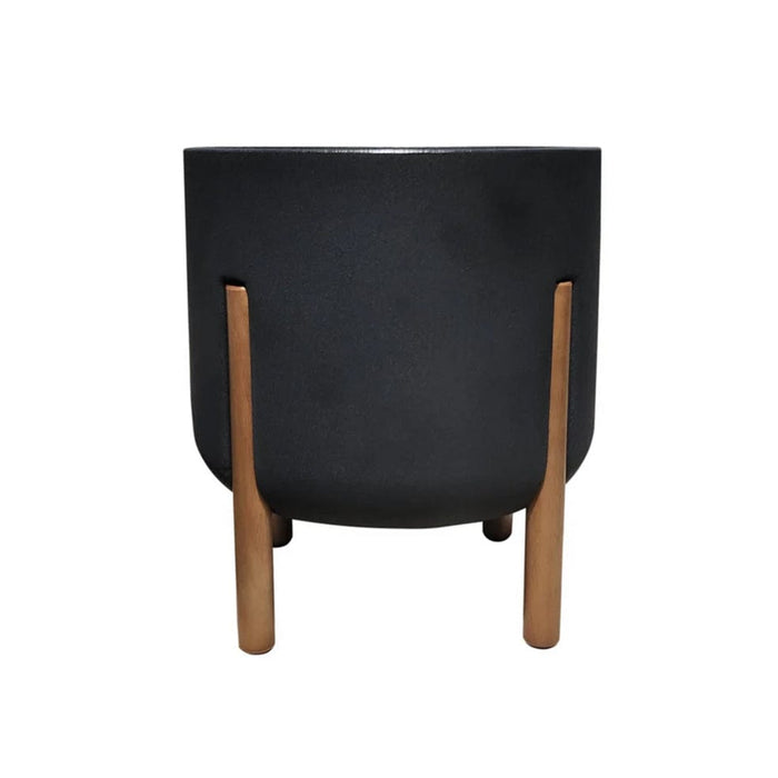 elevenpast Pots & Planters Medium Hygge Cylinder Japi Planter Black JVCD33E