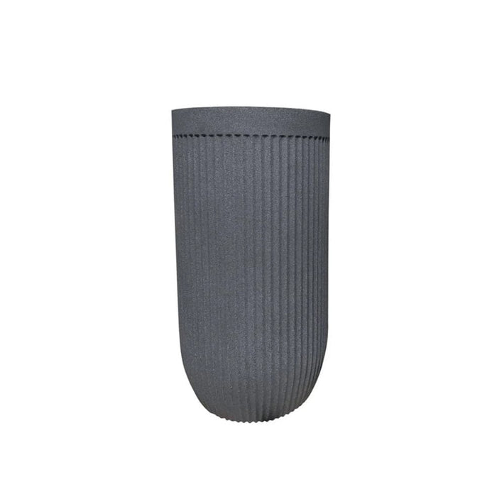 elevenpast Pots & Planters Small Flute Tall Japi Planter Charcoal JVFL33C