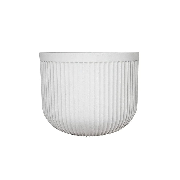 elevenpast Pots & Planters Small Flute Round Japi Planter White JVFL36B