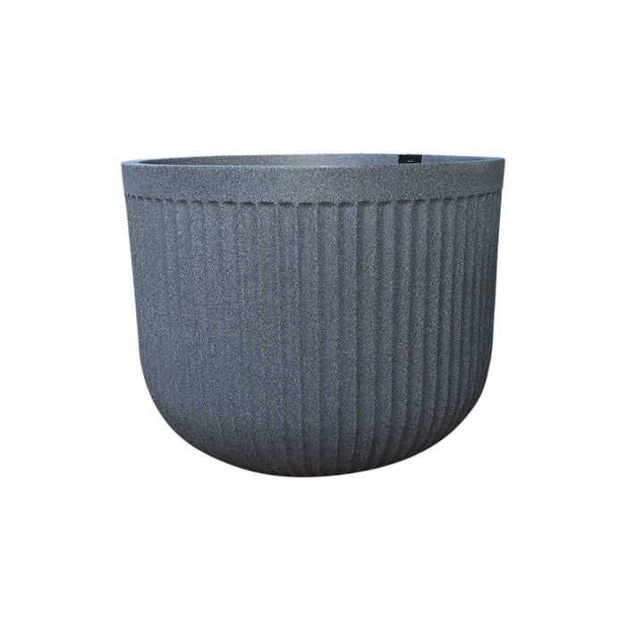 elevenpast Pots & Planters Small Flute Round Japi Planter Charcoal JVFL36C