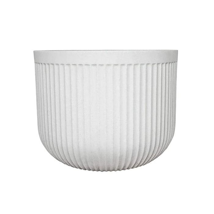 elevenpast Pots & Planters Large Flute Round Japi Planter White JVFL55B