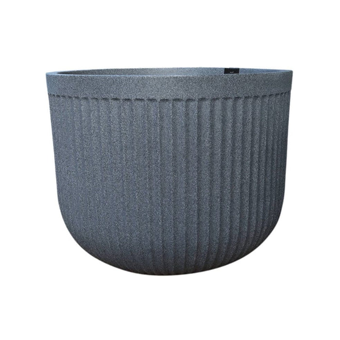 elevenpast Pots & Planters Large Flute Round Japi Planter Charcoal JVFL55C