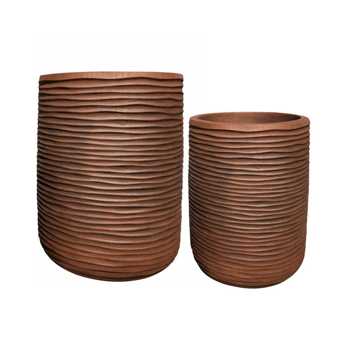 elevenpast Pots & Planters Small Lagoon Tall Japi Planter in Corten Steel - 3 Sizes JVLH34_CORTEN STEEL